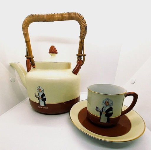 Droste Krug, Tasse und Untertasse Set