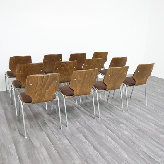 Image 1 of Carlo Ratti Set Da Ufficio 12 Sedie Design Modernariato Anni ‘70