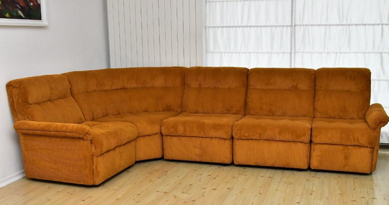 Image 1 of  Yellow corduroy  modular sofa, 1970s, set of 5