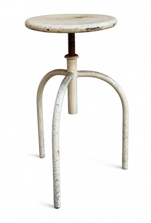 Antique doctor's stool - metal réglab