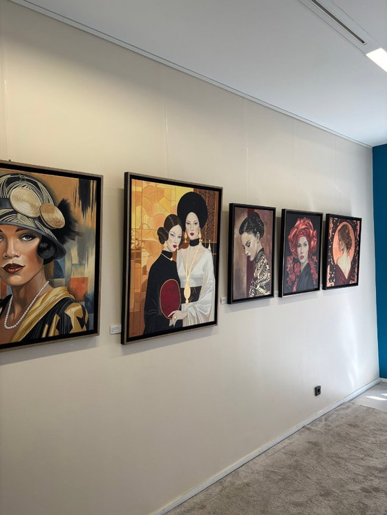 Image 1 of Elisabeth MIONE - Maéva - Litografia dell'artista su telaio