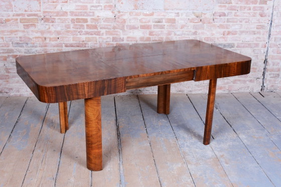 Restored Art Deco Extendable Table, Walnut, Revived Polish, Czech, 1930s – Dining tables, Wood (photo 10 of 17)