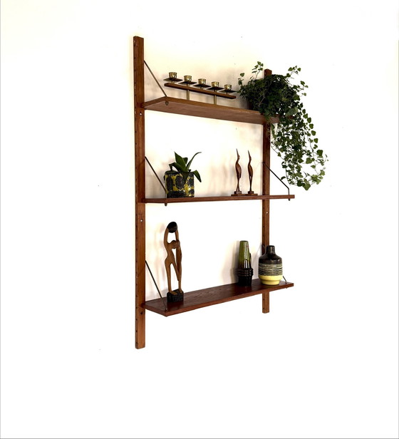 Image 1 of Vintage Deens teakhouten wandsysteem ‘60