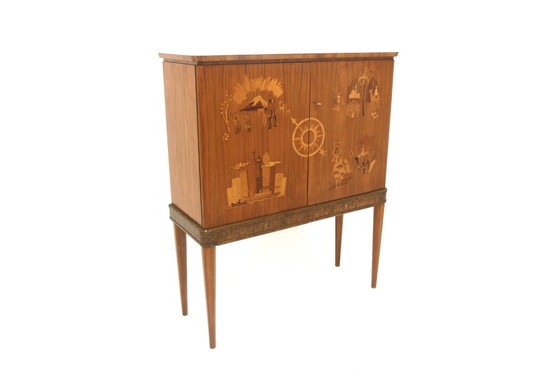 Modern Scandinavisch Notenhouten Dressoir van Reiners, Mjölby, Zweden, jaren 30, Scandinavian (foto 6 van 8)