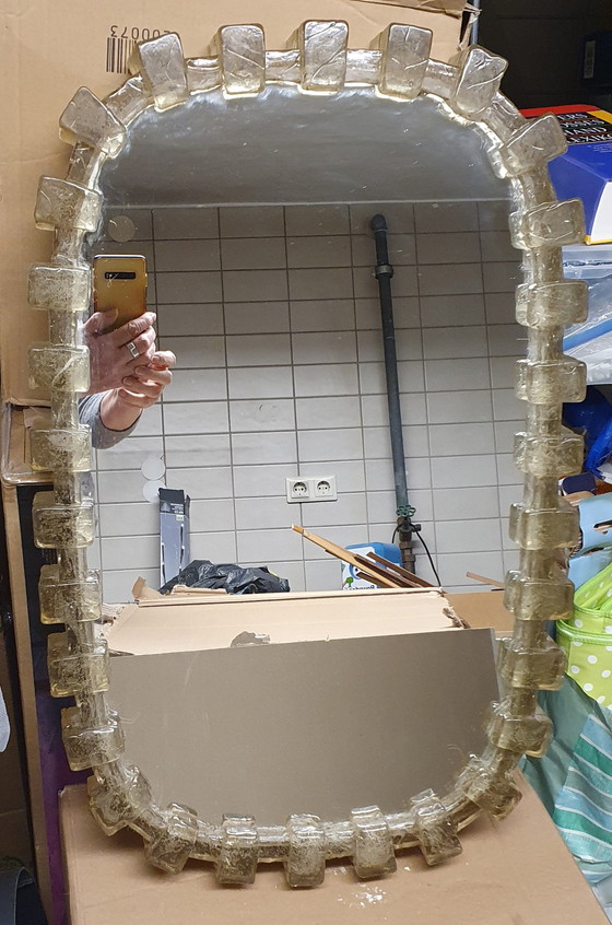 Image 1 of Specchio retroilluminato in vetro satinato, anni '60/'70