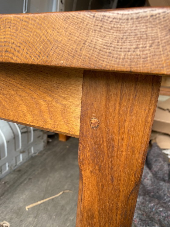 Image 1 of Table de ferme à repas à manger en chêne massif 1950 130x80 h76cm