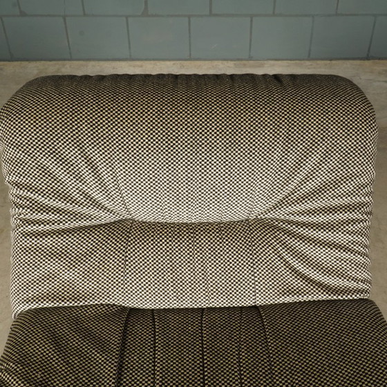 Image 1 of Modulares Sofa aus der Mitte des Jahrhunderts – Samt-Pepita-Stoff – 1970er