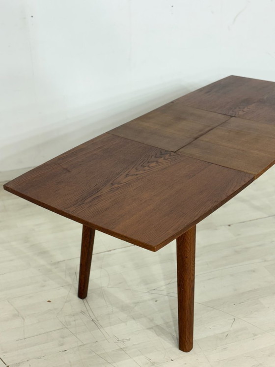 Image 1 of Vintage Dining Table / Mid-Century Extendable and Height-Adjustable Dining Table / 1960s Kitchen Table