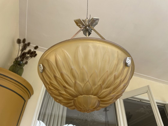 Image 1 of Hanglamp Schaallamp Lamp Art Deco 1930 Model Artisjok Frans