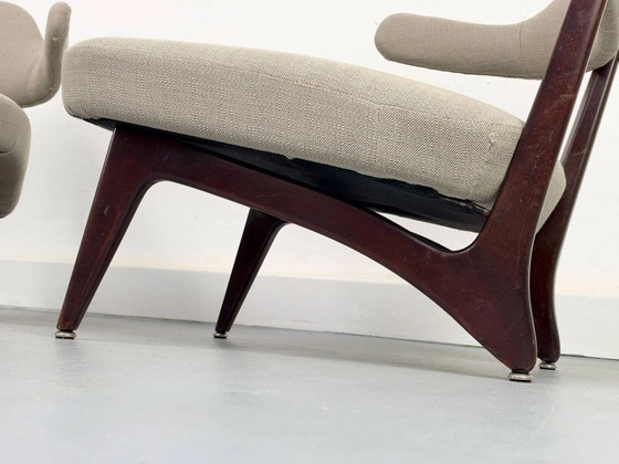 Poltrone lounge con nuovo tessuto, anni '50, Set di 2 – Legno, Mid Century Modern (photo 21 of 23)
