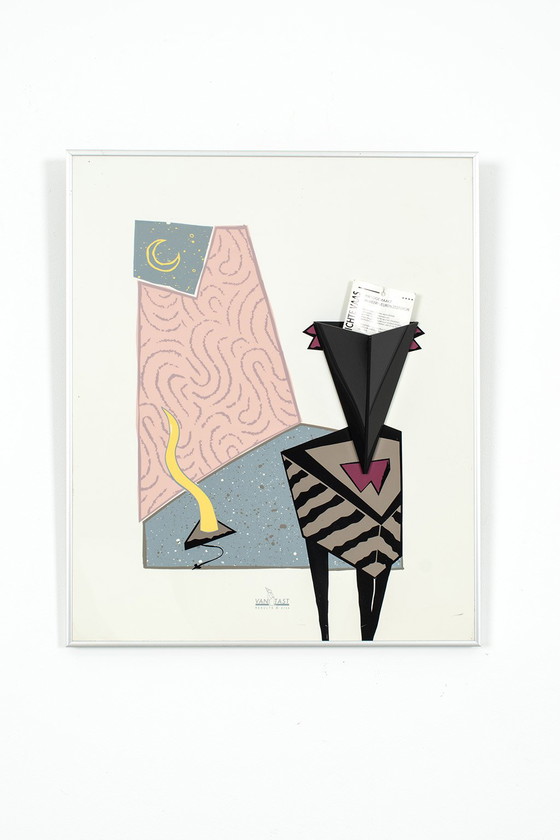 Image 1 of Van Tast screen print with vase