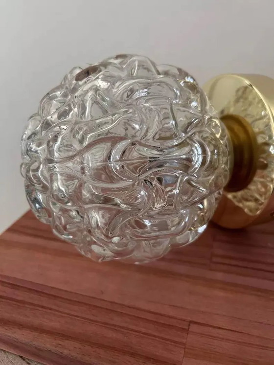 Image 1 of Pair Of Vintage Glass Globes Wall Sconces