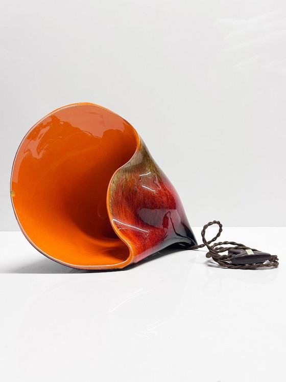 Image 1 of Vallauris ceramic seashell lamp. France, 1970s