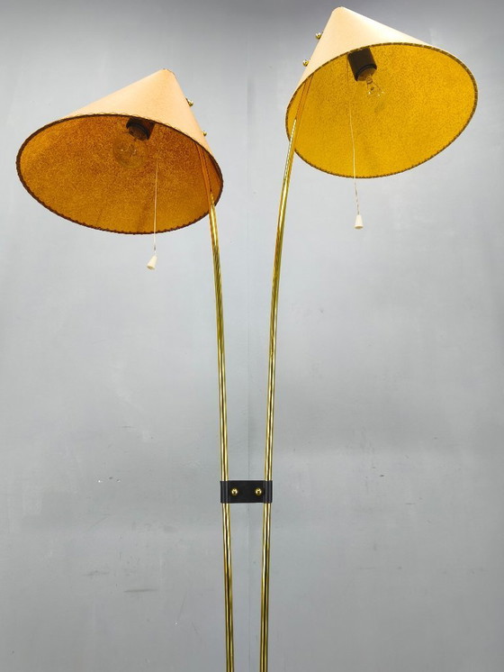 Image 1 of Mid Century Japanese Style Brass Floor Lamp, 1960s