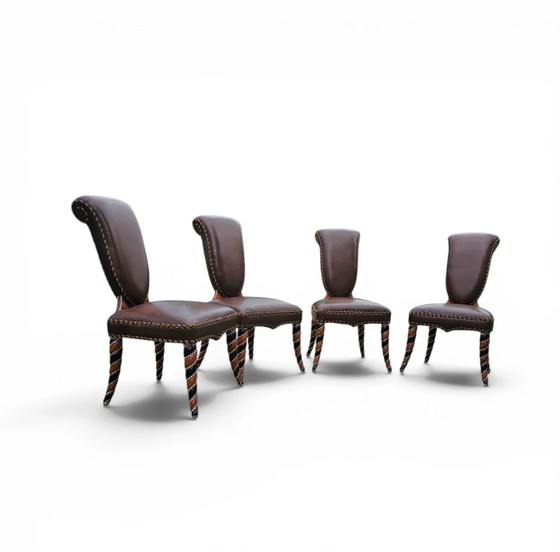 4 x Sedia in pelle mai vista prima / Anni '80 – Poltrone relax, Leather (photo 13 of 15)