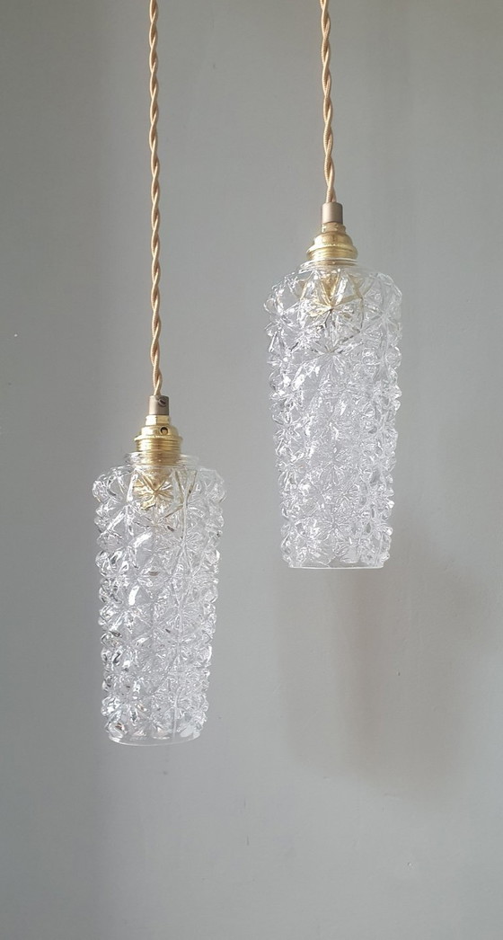 Set Lampade a sospensione Vintage Texture Vetro - Design Mid-century. – Metal (photo 13 of 20)
