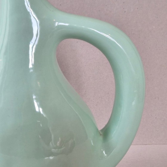 Image 1 of BELANGRIJKE VAAS UIT DE JAREN 60, KANVORMIG, RICARD KERAMIEK, CELADON KLEUR, JAREN 60