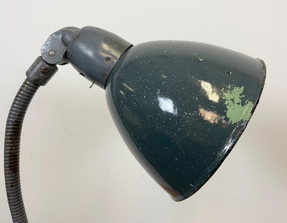 Image 1 of Lampada da scrivania a collo di cigno in smalto grigio industriale di Siemens, anni '50
