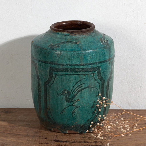 Smaragdgroene antieke vaas (ca. 1820) #40