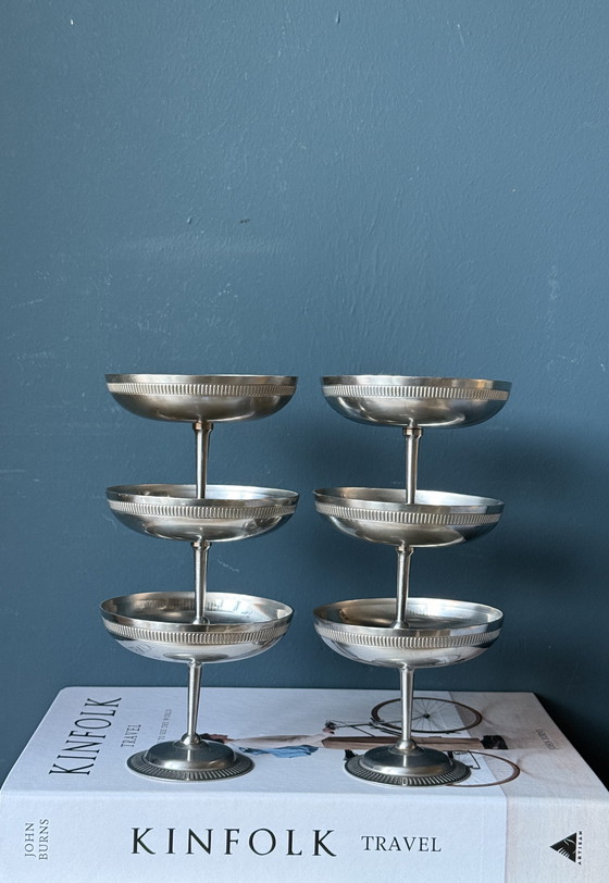 Image 1 of Set of 6 stylish vintage ribbed cutouts