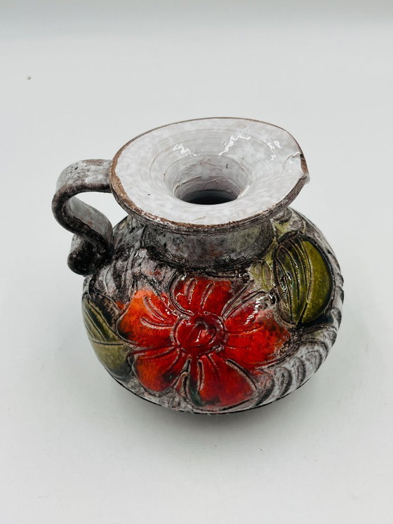 Image 1 of "Flower Power" Ball Vase – Vintage Italian Ceramic (Brutalist Style)