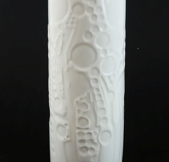 Image 1 of grande vaso in porcellana di gerold-porzellan bavaria decorazione astratta a rilievo anni 1960/1970 modello n. 7840/2