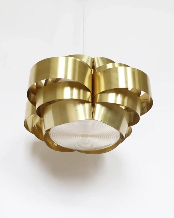 Image 1 of Vintage brass bowl lamp pendant lamp Danish design unique