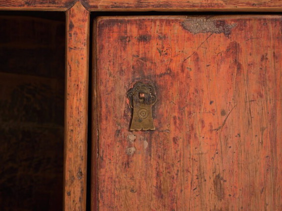 Meuble bas ancien en orme, Chine, vers 1900, Vaisseliers, Laiton, Bois, Marron, Rustic (photo 32 sur 40)
