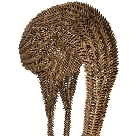 Image 1 of Bamboo And Rattan Bird Lamp, 1960S