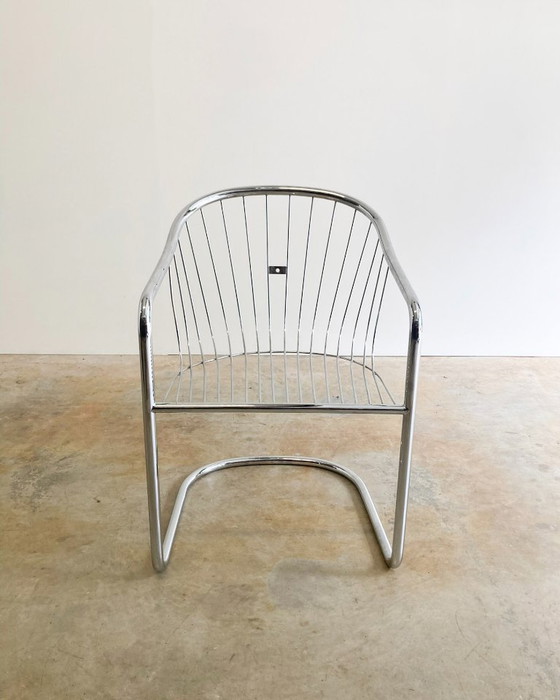 Image 1 of Vintage Gastone Rinaldi voor Fasem buisframe stoel