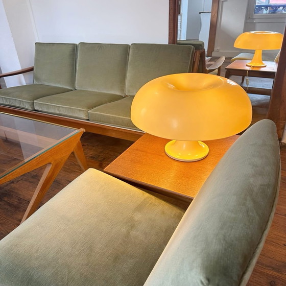 Lampada Nesso di Giancarlo Mattioli, 1960, Artemide, Lampade da tavolo, Plastica, Crema (foto 2 di 10)