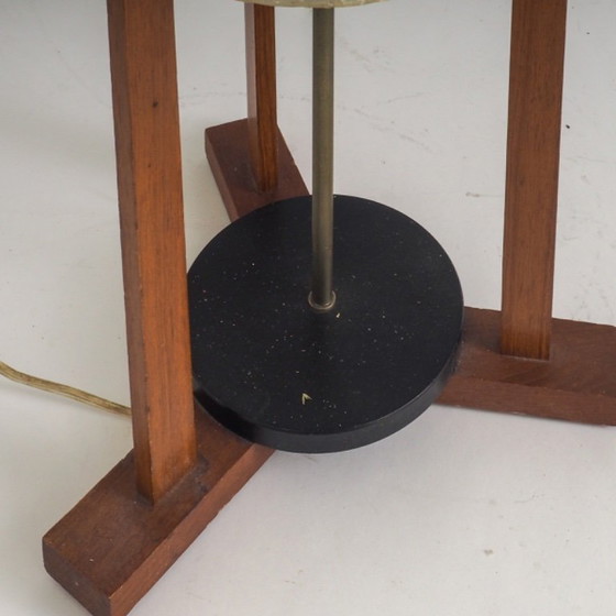 Mid-Century Modern vloerlamp met 3 lagen, gemaakt van glasvezel en hout. – Vloerlampen, Fiberglass (photo 13 of 13)