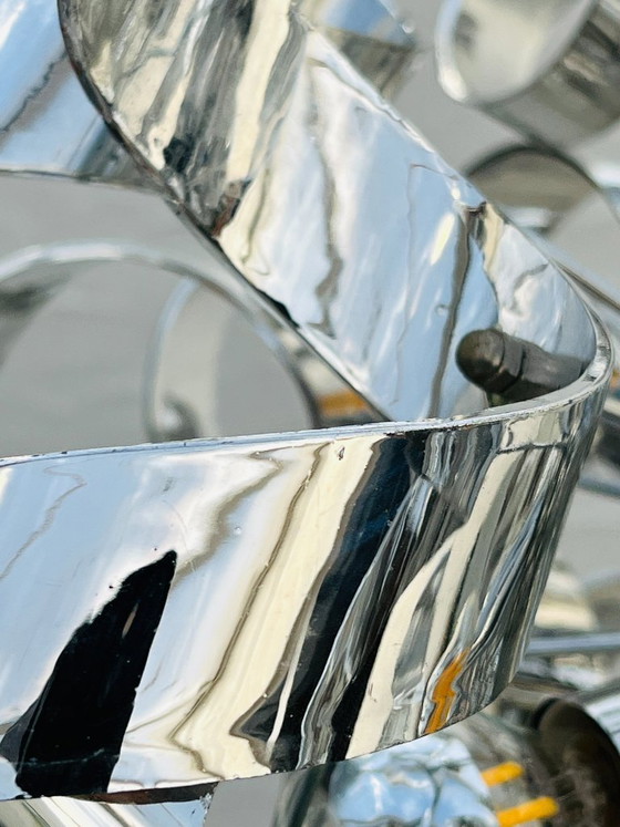 Image 1 of Sculptural chrome designer pendant light