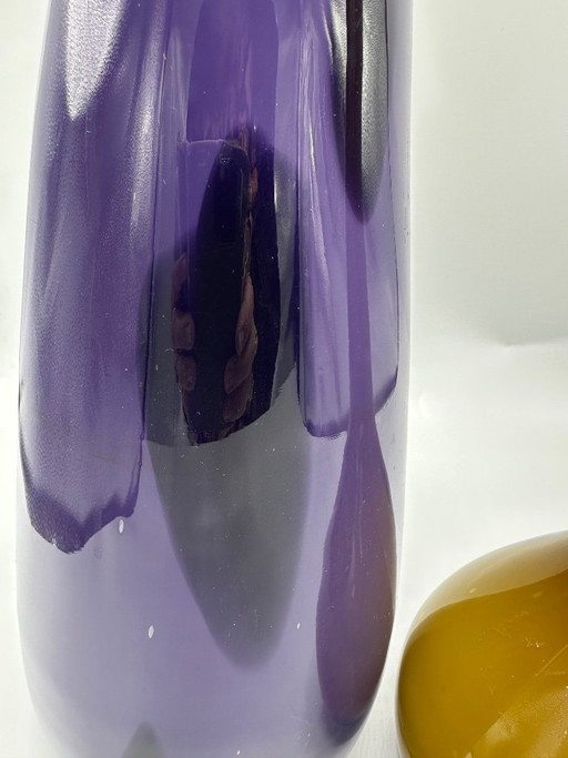 Designer hand-blown glass vases