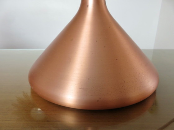 Image 1 of Scandinavian copper and wood pendant light from the 80s