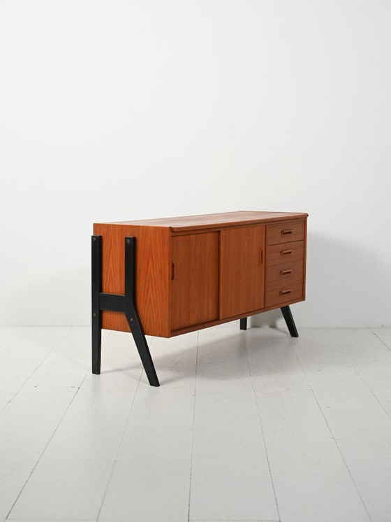 Image 1 of Two-tone Scandinavian 1960s small sideboard