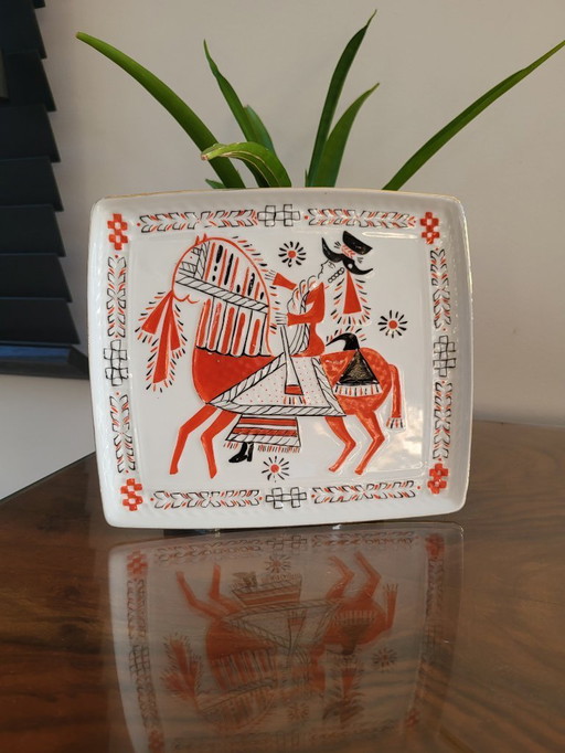 vintage porcelain bowl or wall decoration hollohaza porcelain