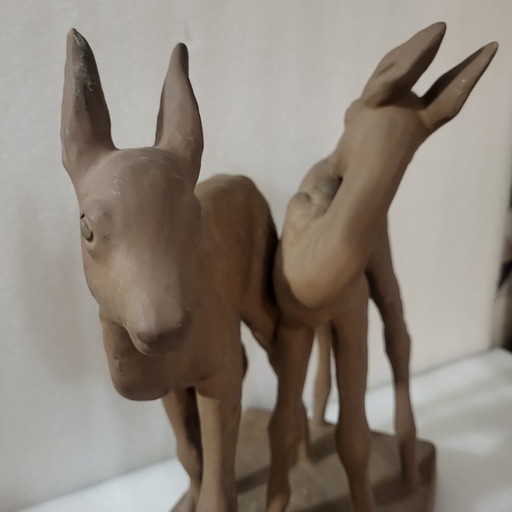 Raw ceramic sculpture, Else Bach, 1936 Majolika Karlsruhe