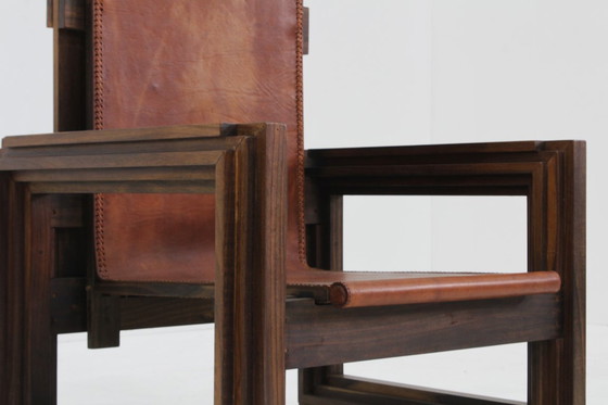 Image 1 of Vintage sculpturale leren fauteuil van Anacleto Spazzapan, Italië jaren 70