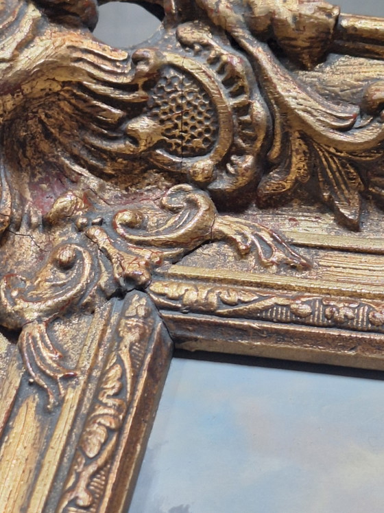 Image 1 of Wintertafereel olieverfschilderij op paneel 