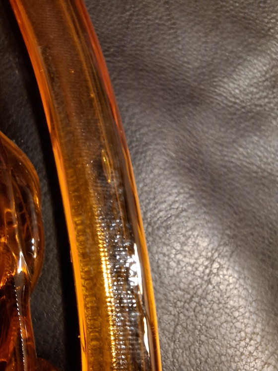 Image 1 of Grand attrape-soleil en verre d'art Bergdala (Suède) de 33 cm, par Elving Conradsson - Corde bleue d'origine