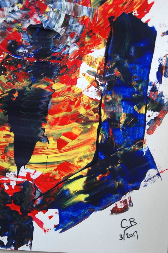 Image 1 of CB.Abstract op papier 24/25 tweeluik kunstwerk