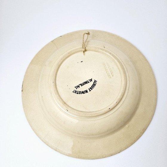 Image 1 of Antique August NOWOTNY ALTROHLAU Wall Deep Plate From Bohemia | Very Old Porcelain Hand-painted Floral Hanging Plate From 1890s 