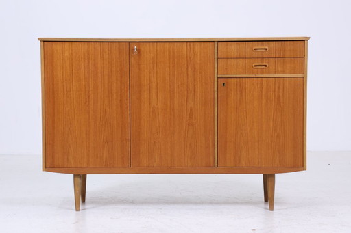 Vintage teak highboard 60s | Mid - Century sideboard drawer cabinet wood storage #05-50