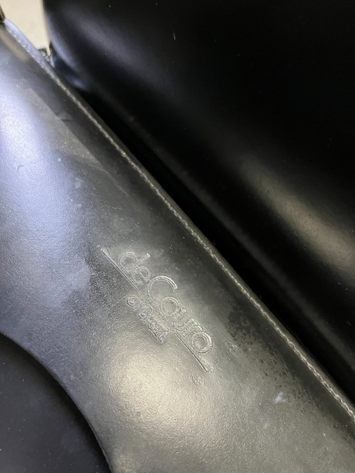 Schwarze Leder-Esszimmerstühle von De Couro Brazil, 1980er Jahre - 6er-Set