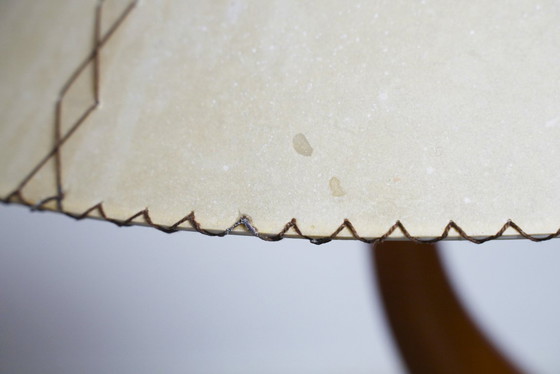 Image 1 of Lampada da tavolo Bonsai Josep Llusca Blauet anni '90, stile spagnolo Mid-Century, in legno di cedro, paralume in pergamena.