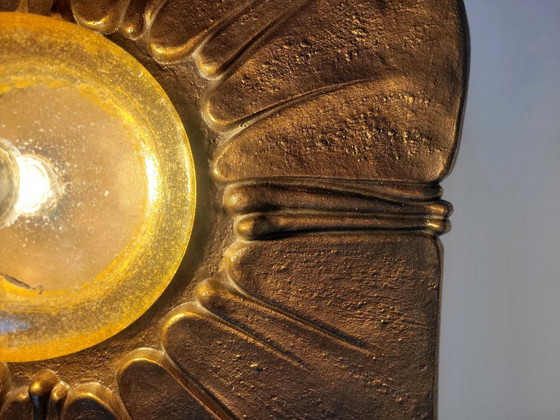 Image 1 of Monumental Sculptural Bronze Wall or Table Lamp 1960's