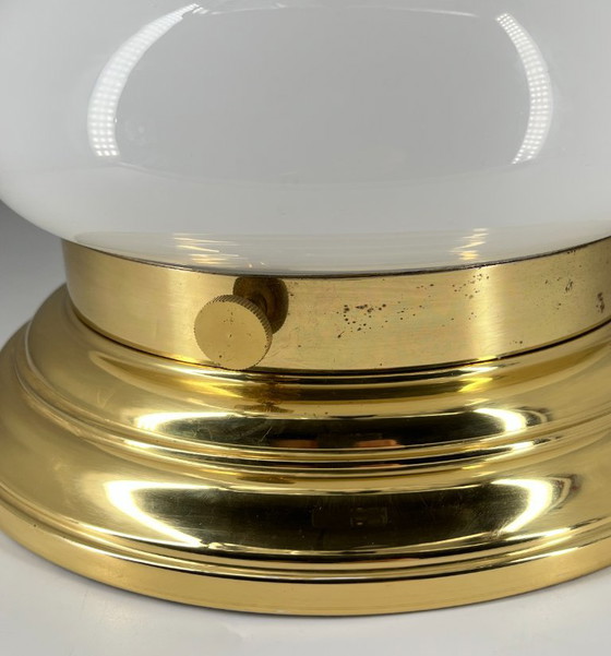 Vintage Art Deco/Bauhaus ceiling lamp – opal glass – 2x E27 – Mid Century – Ceiling lights, Metal (photo 12 of 13)
