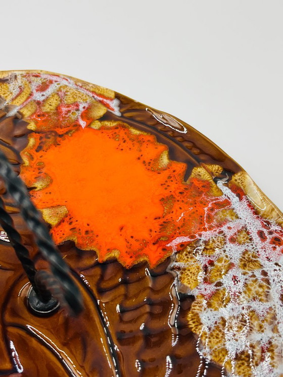Image 1 of Piatto da pesce vintage in ceramica Vallauris, arancione