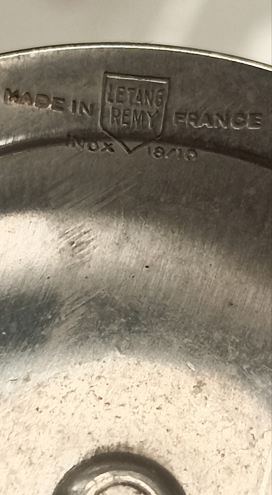 Image 1 of Set di 6 coppe da gelato vintage Letang Remy – Design francese – Acciaio inossidabile 18/10